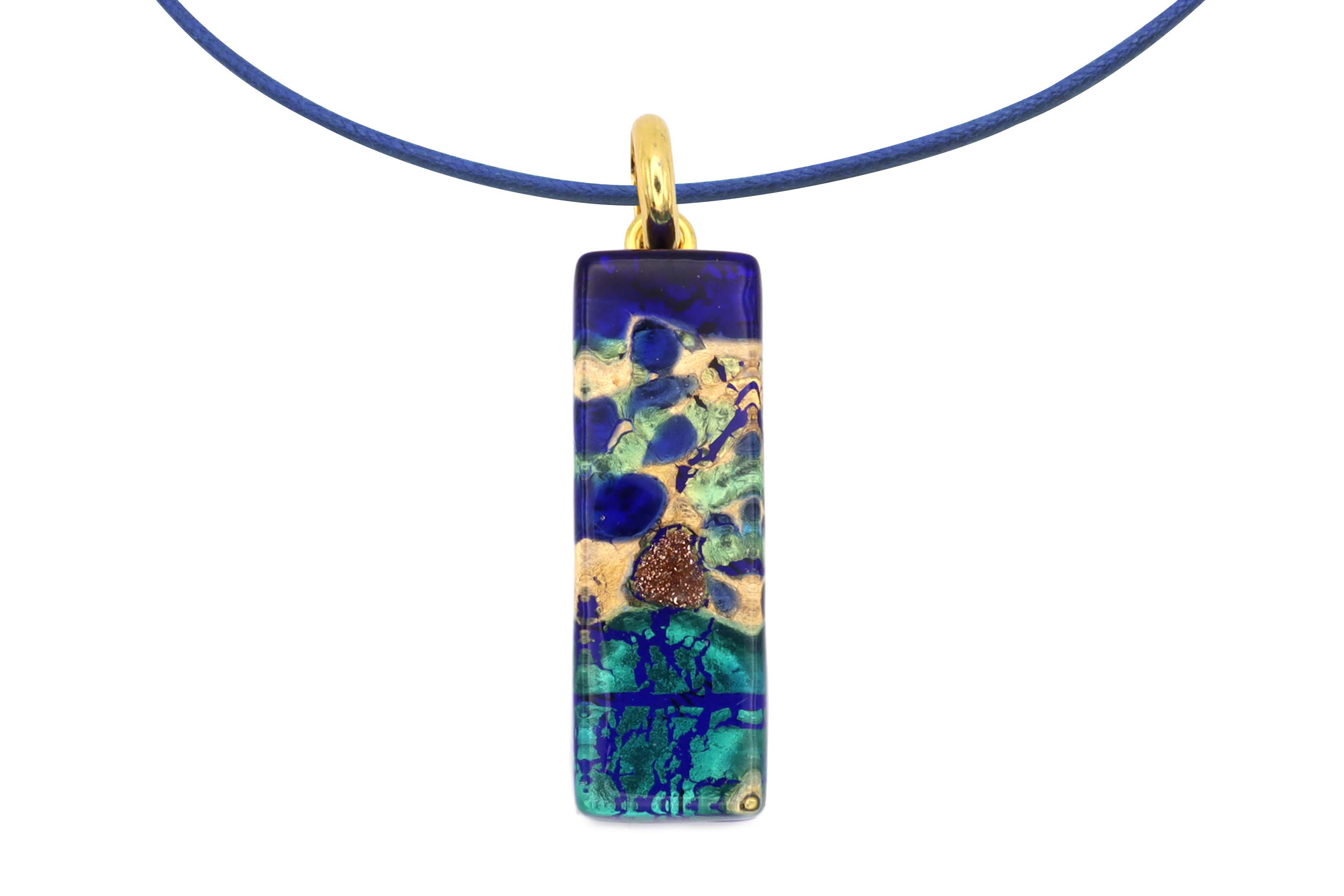 ムラーノグラスペンダント　スクエア型ペンダントトップ30mm×10mm