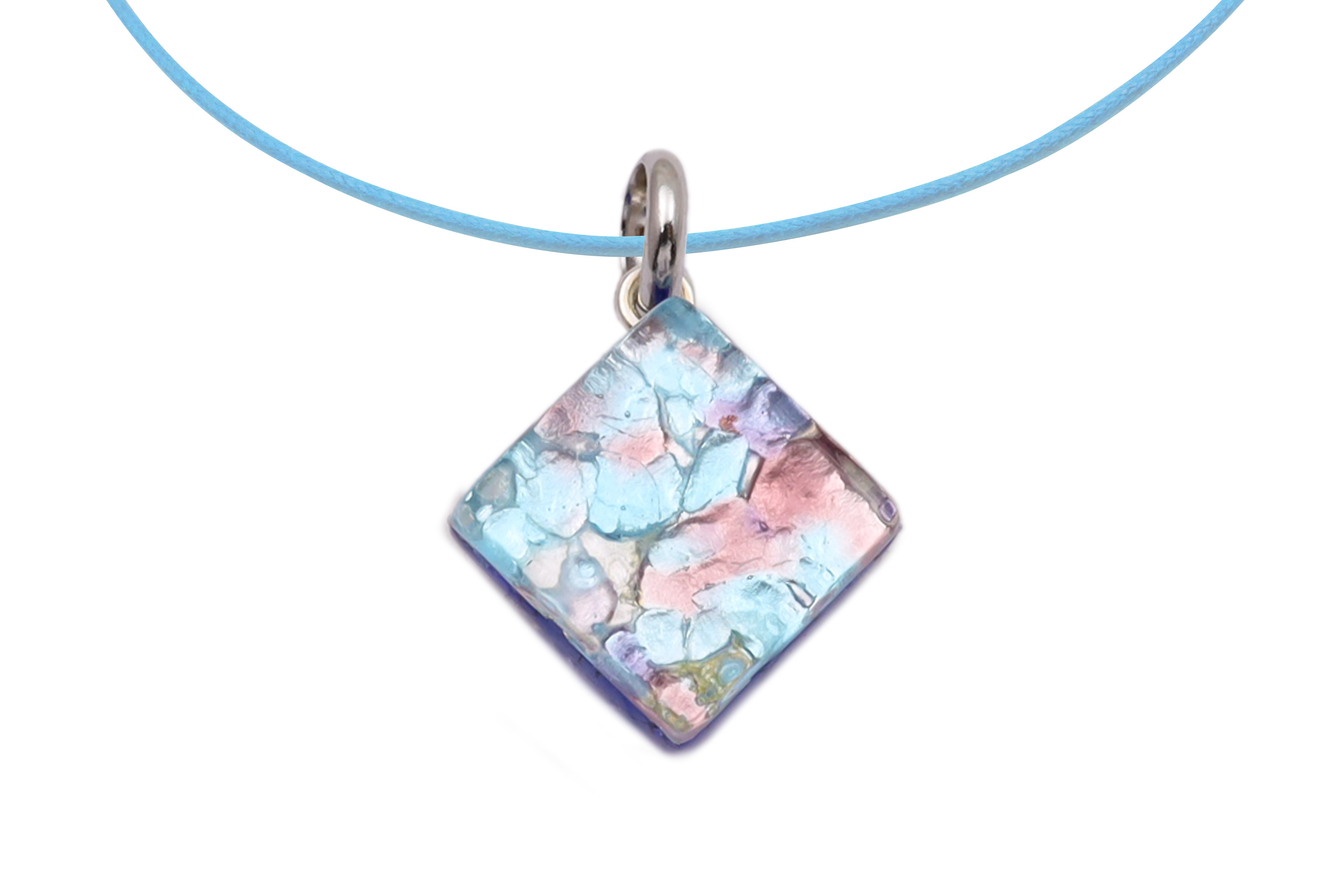 ムラーノグラスペンダント　スクエア型ペンダントトップ15mm