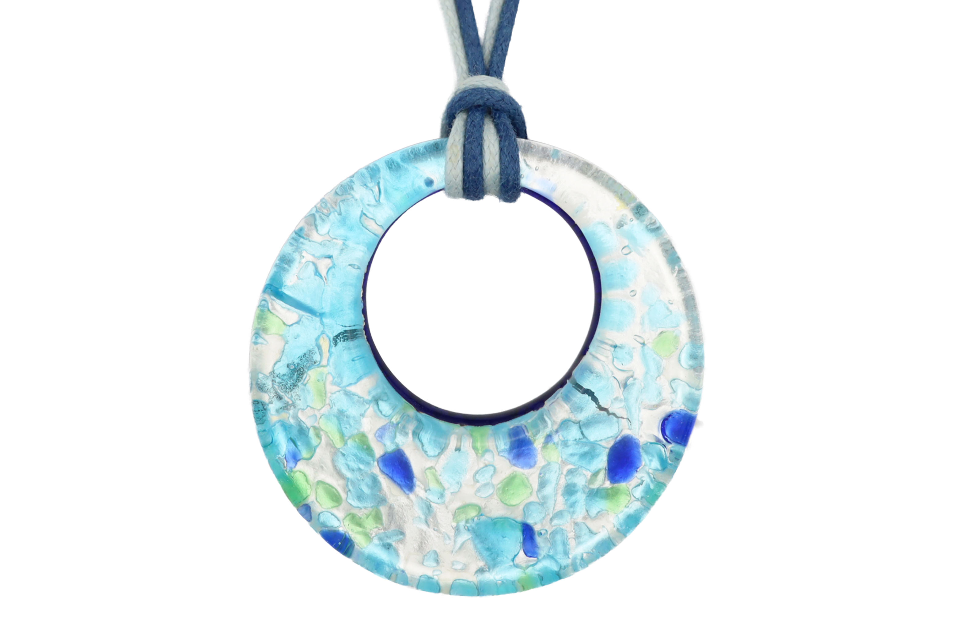 ムラーノグラスペンダント　ドーナツ型ペンダントトップ40mm