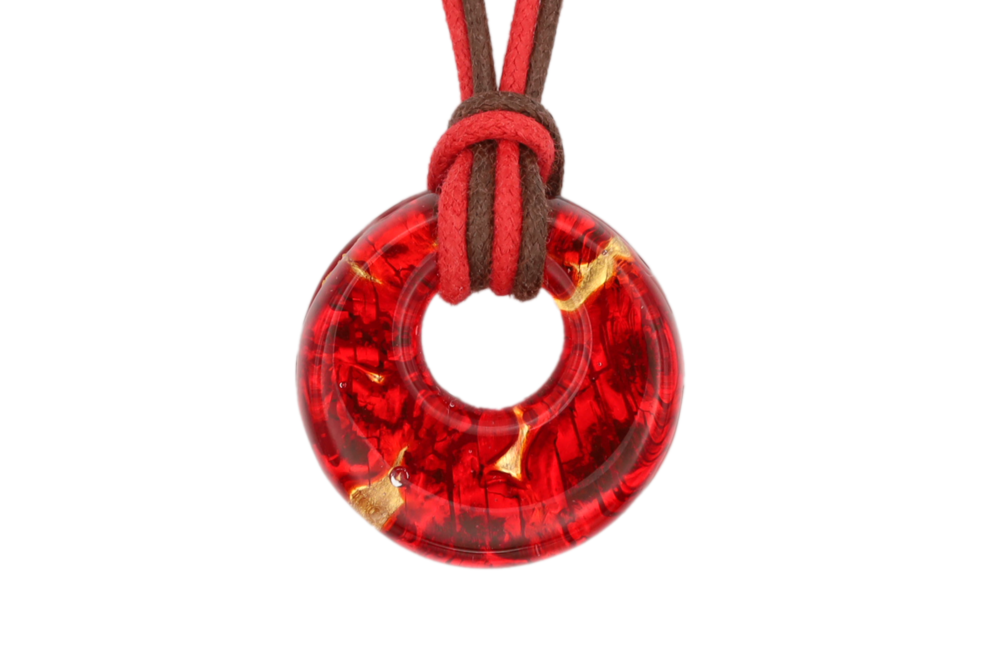 ムラーノグラスペンダント　ドーナツ型ペンダントトップ25mm