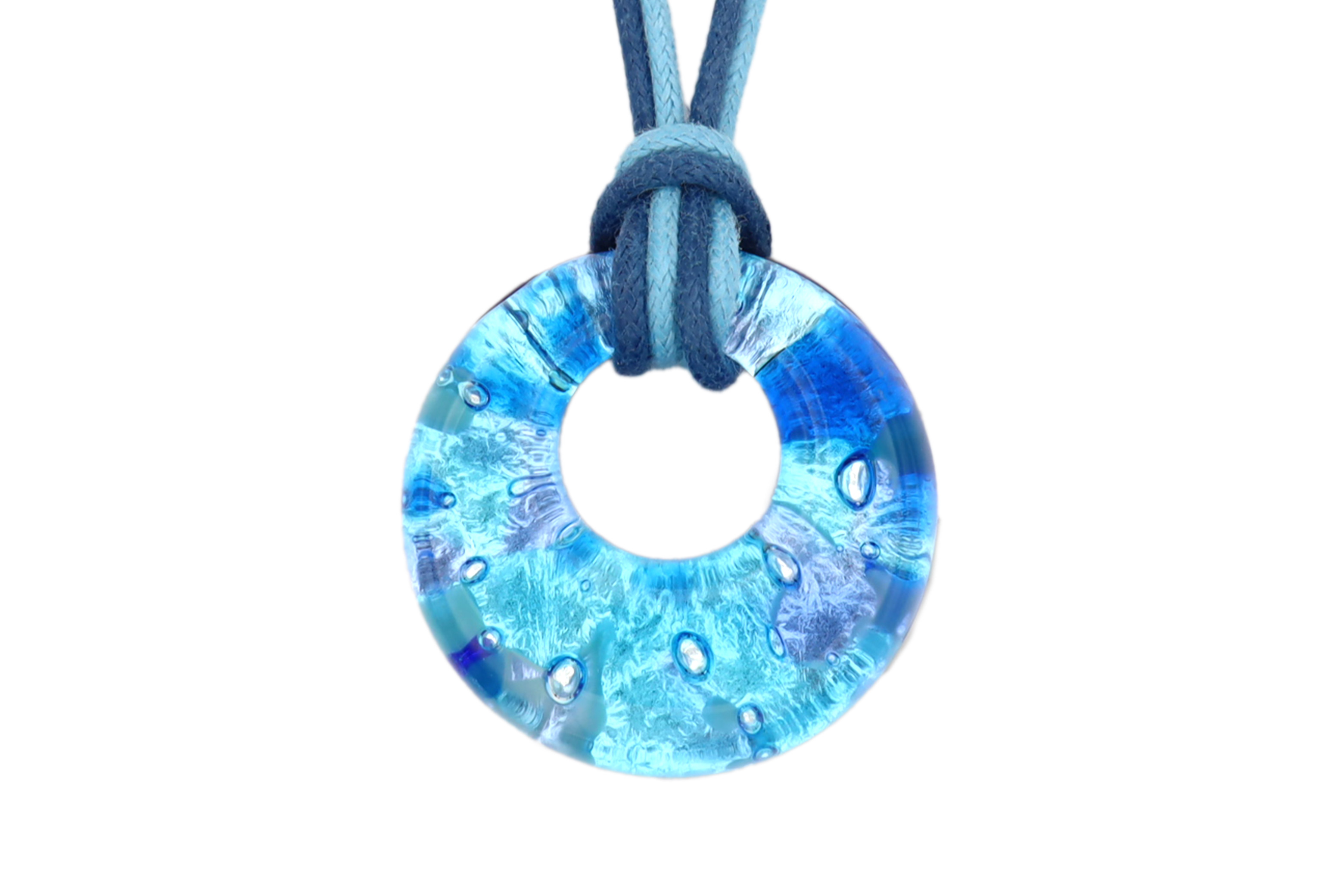 ムラーノグラスペンダント　ドーナツ型ペンダントトップ25mm