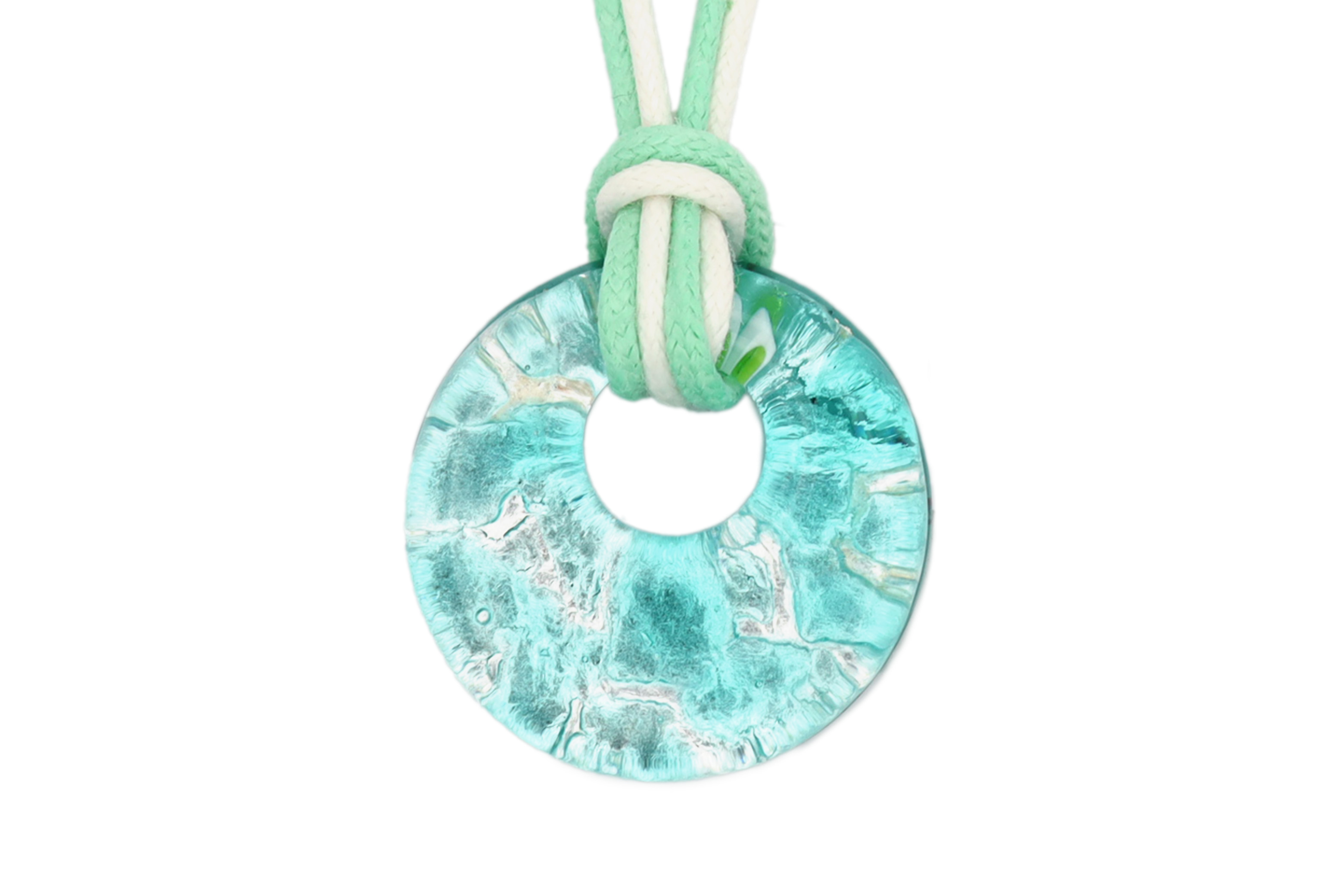 ムラーノグラスペンダント　ドーナツ型ペンダントトップ25mm