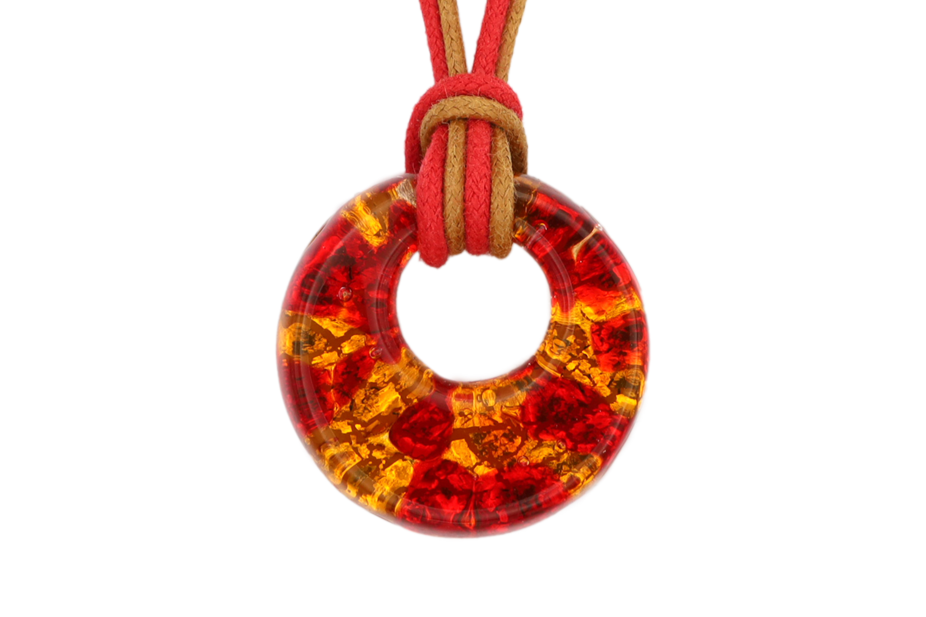 ムラーノグラスペンダント　ドーナツ型ペンダントトップ25mm