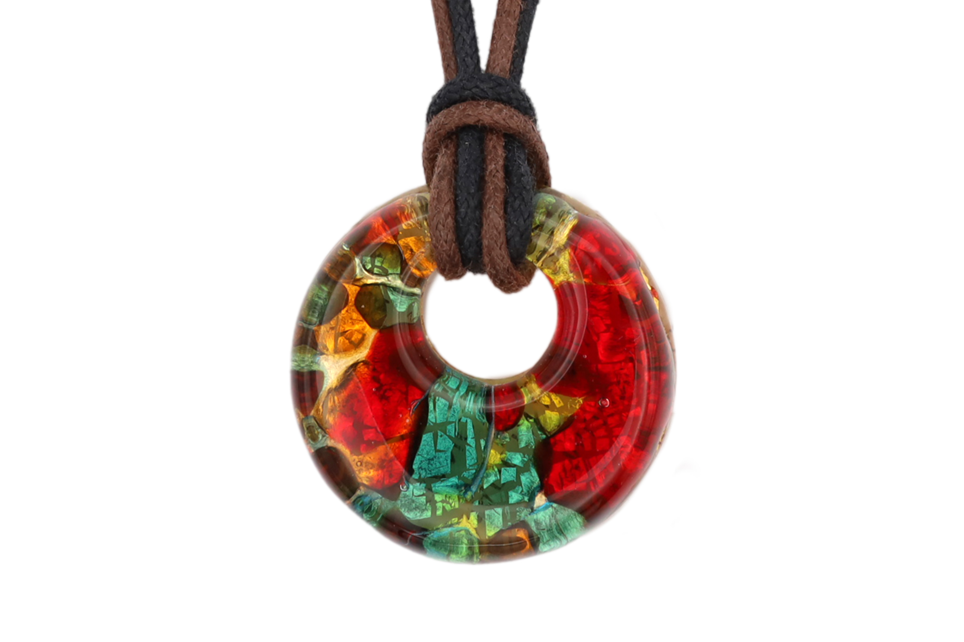 ムラーノグラスペンダント　ドーナツ型ペンダントトップ25mm