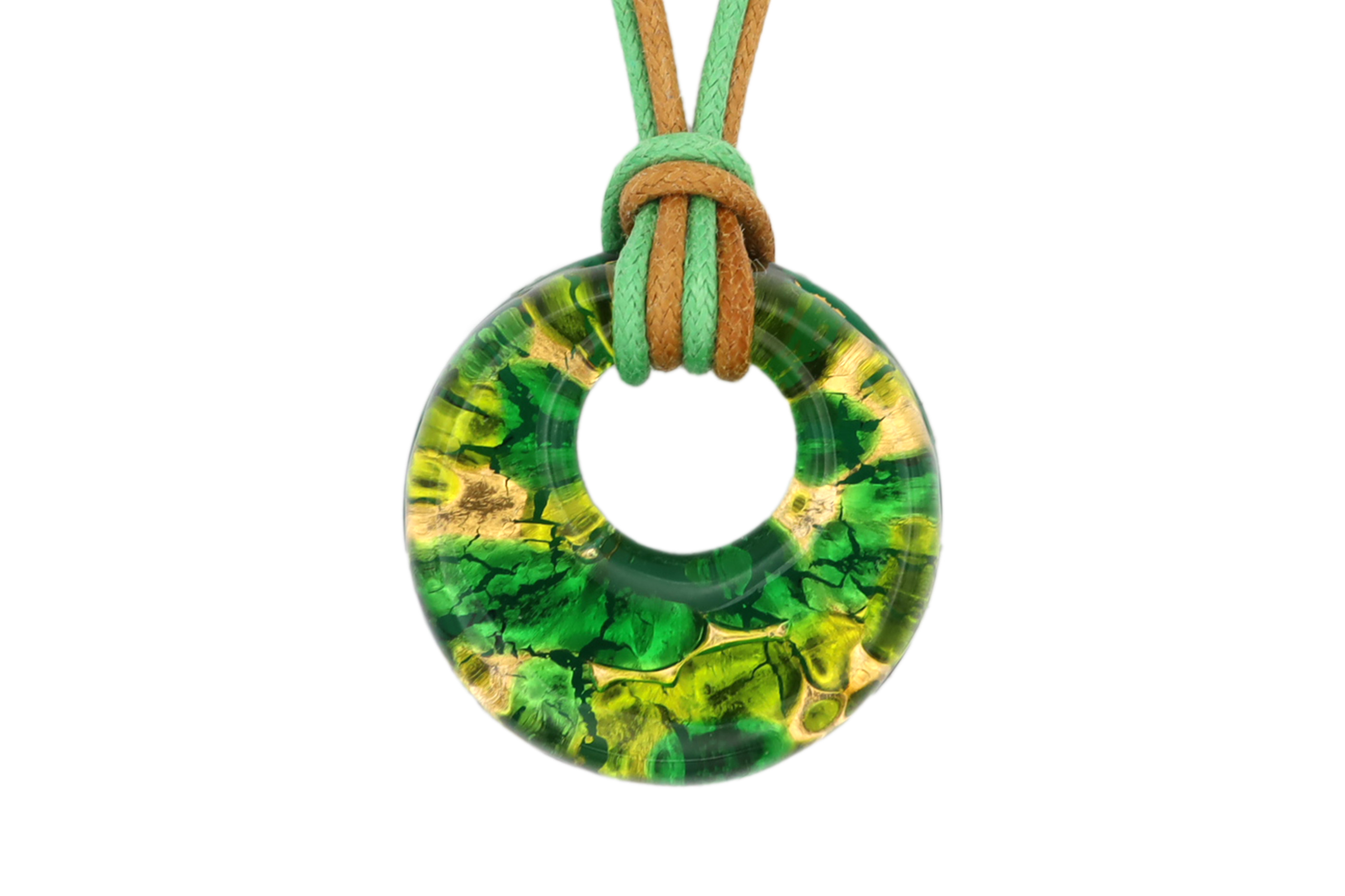 ムラーノグラスペンダント　ドーナツ型ペンダントトップ25mm