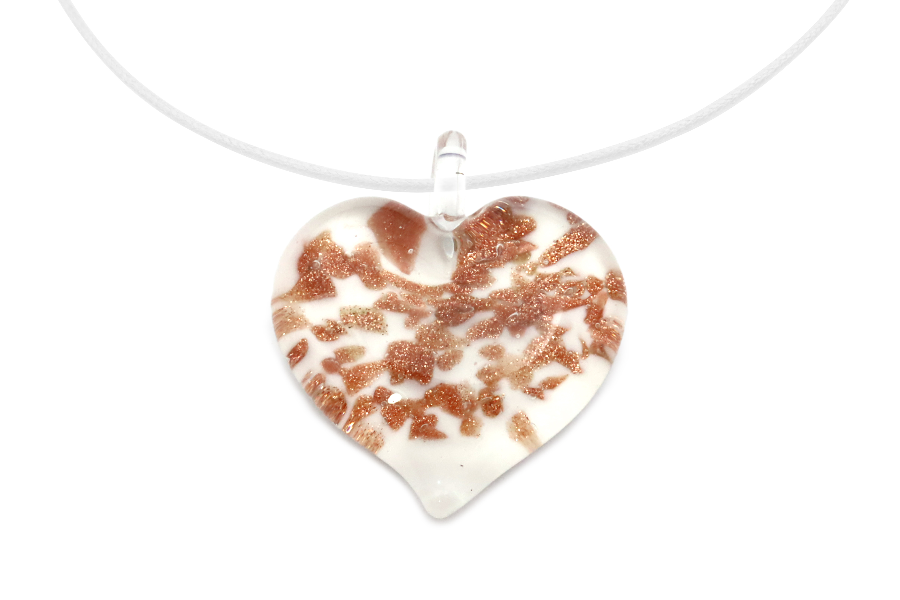 ランプワーク　ハート型ペンダント