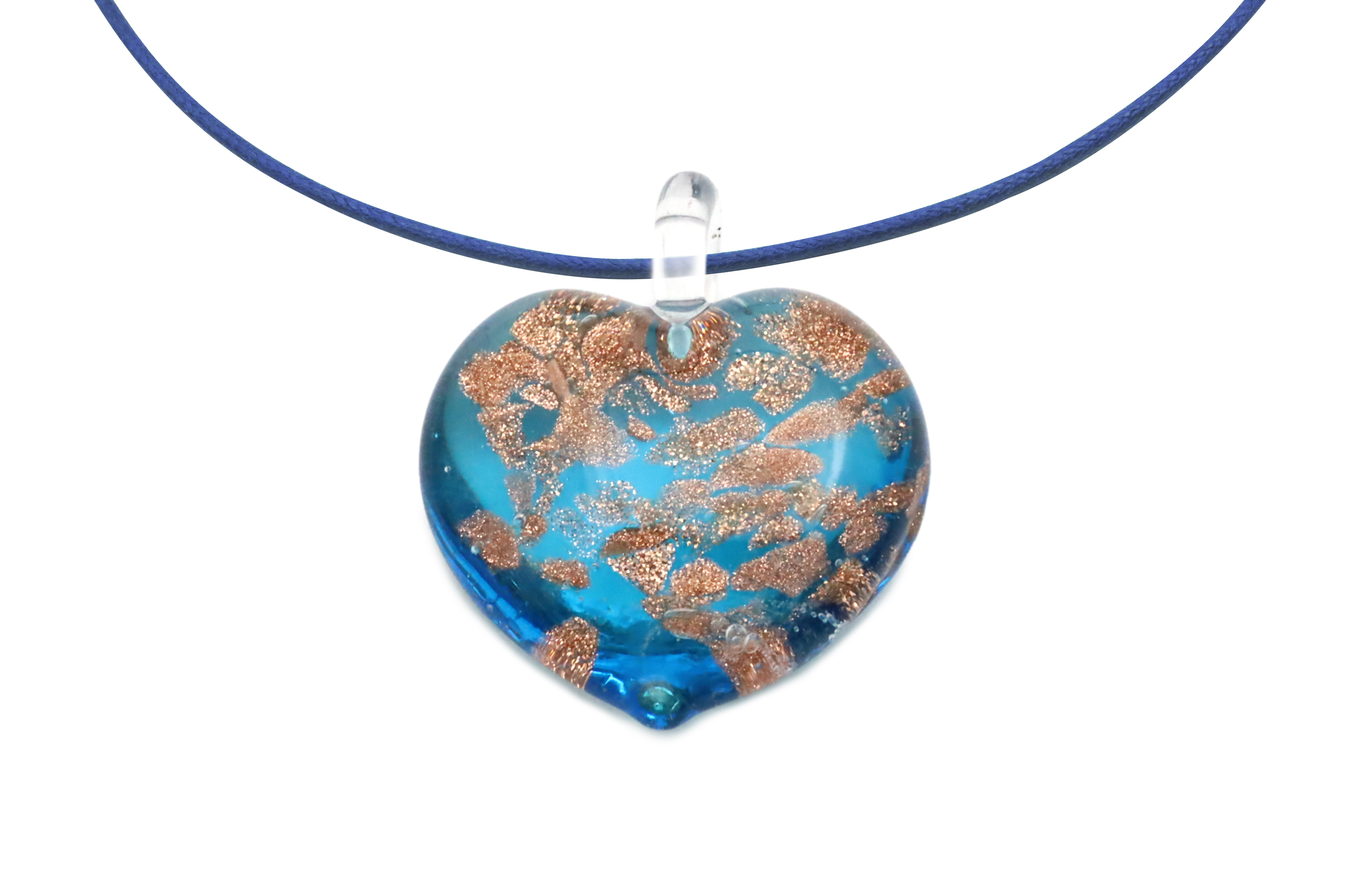 ランプワーク　ハート型ペンダント