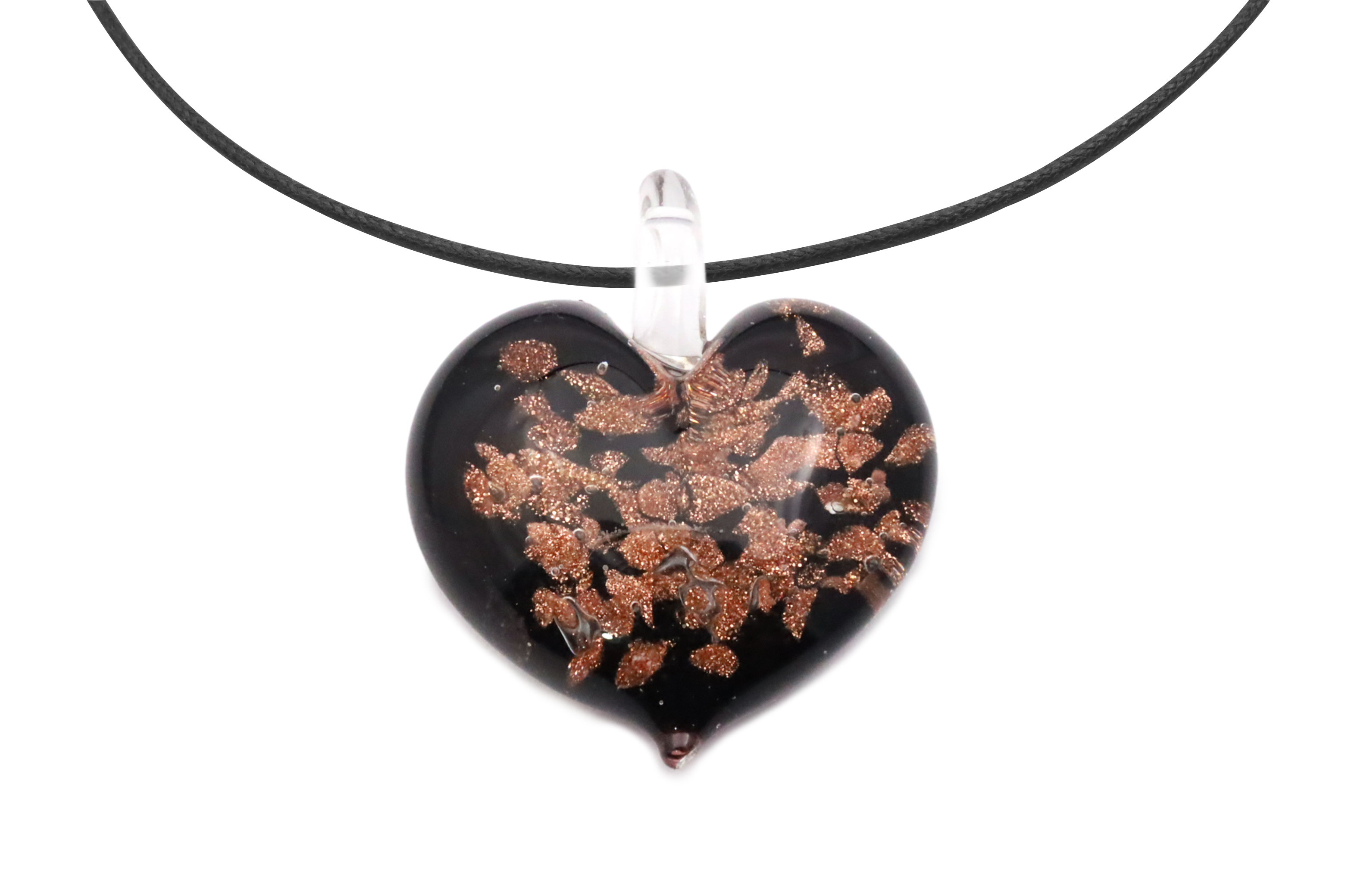 ランプワーク　ハート型ペンダント