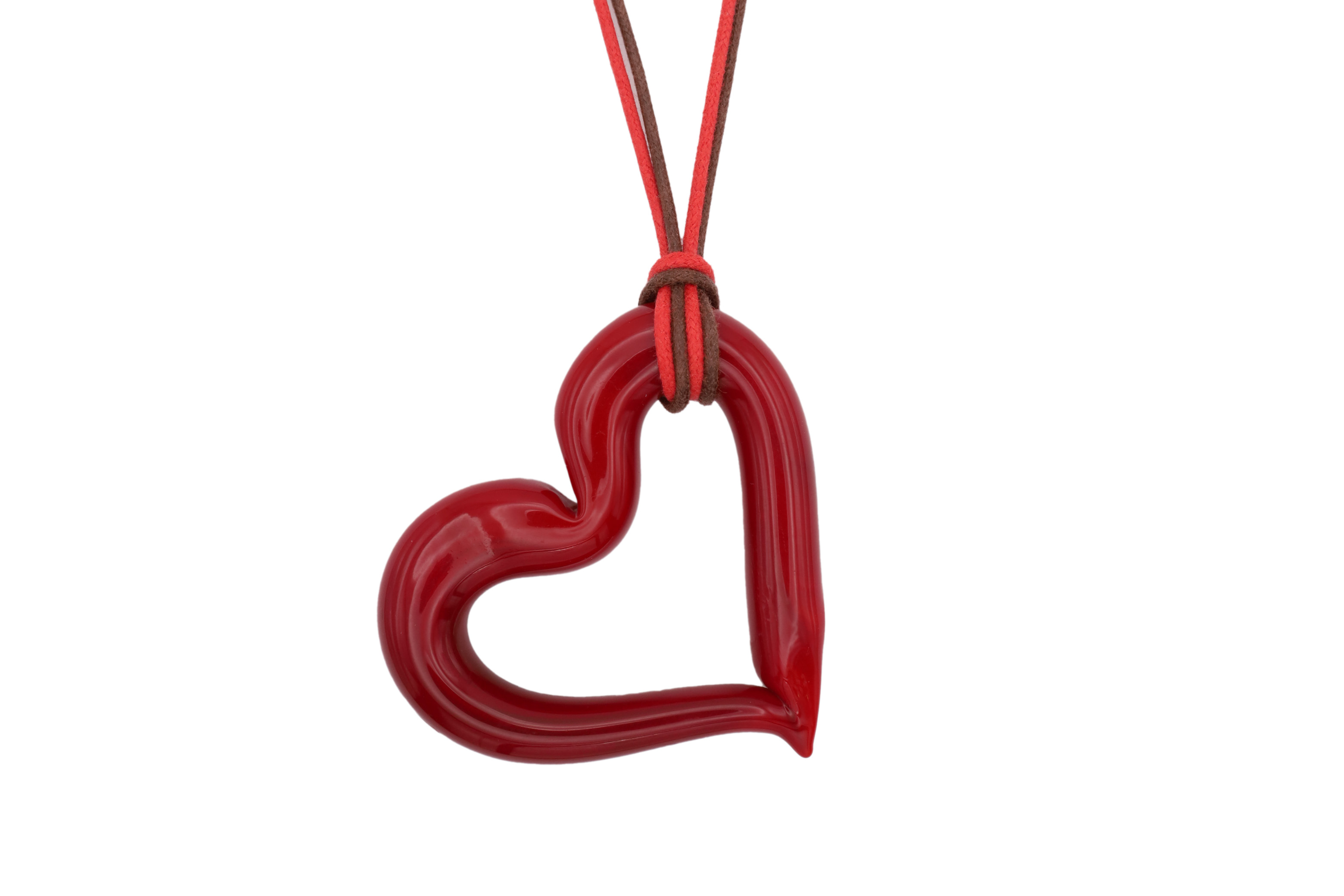 ムラーノグラス　オープンハートペンダント