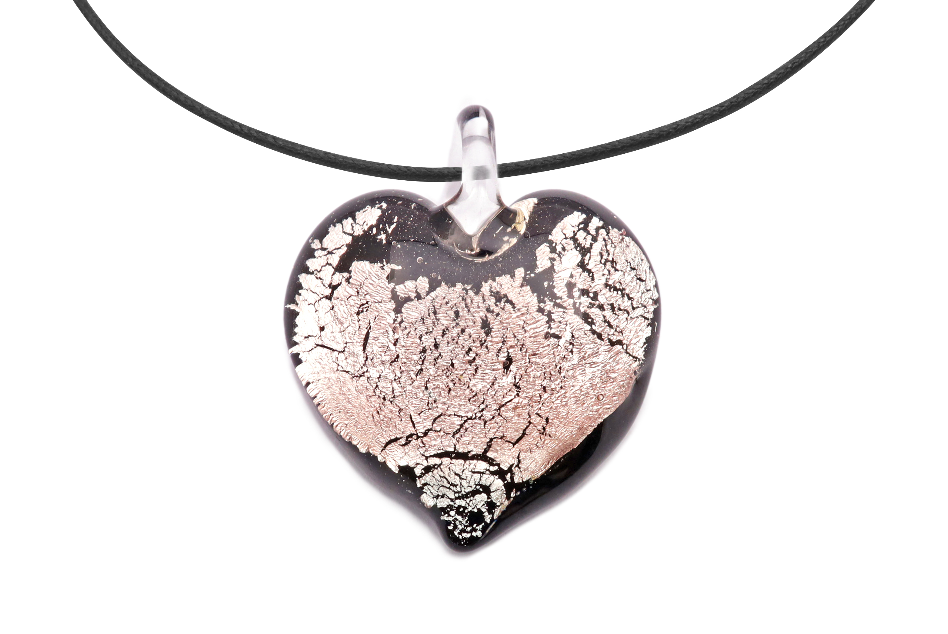 ランプワーク　ハート型ペンダント