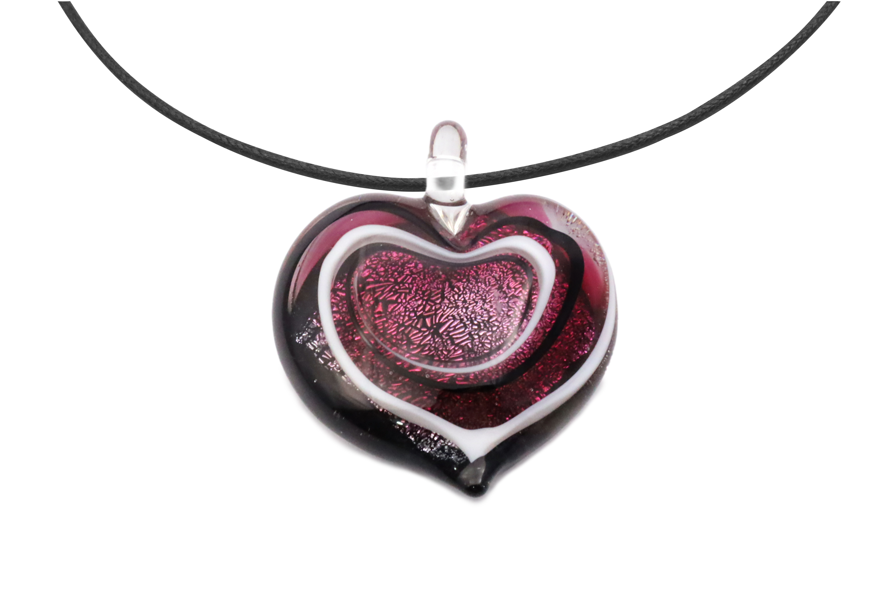 ランプワーク　ハート型ペンダント