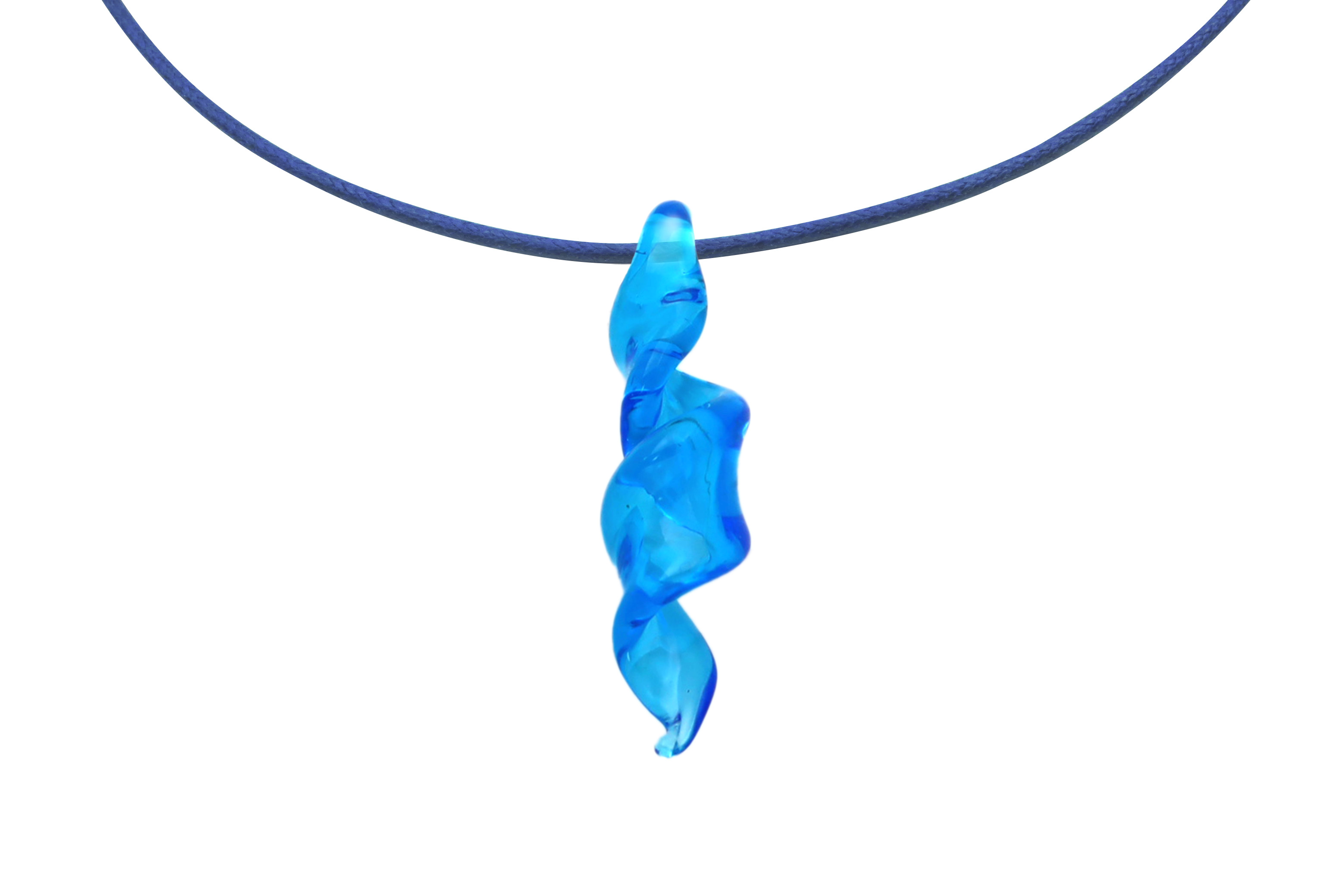 ランプワーク　スパイラル型ペンダント