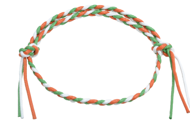 イタリア製コットン　ブレスレット＆アンクレット　フリーサイズタイプ　アイルランドカラー