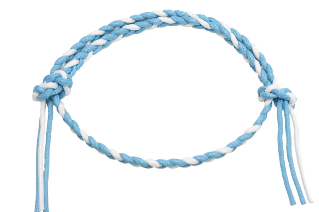 イタリア製コットン　ブレスレット＆アンクレット　フリーサイズタイプ　アルゼンチンカラー