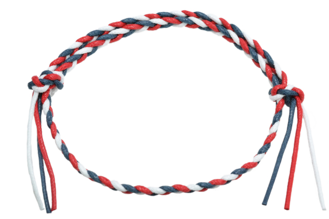 イタリア製コットン　ブレスレット＆アンクレット　フリーサイズタイプ　アメリカカラー