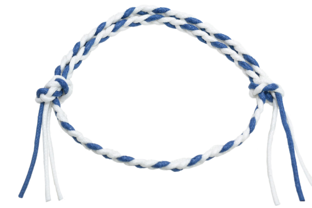 イタリア製コットン　ブレスレット＆アンクレット　フリーサイズタイプ　ギリシャカラー