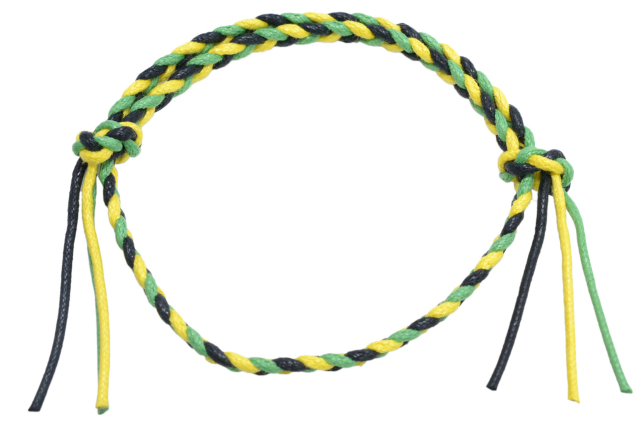 イタリア製コットン　ブレスレット＆アンクレット　フリーサイズタイプ　ジャマイカカラー