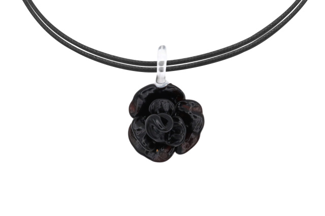 ムラーノグラス　バラのペンダント