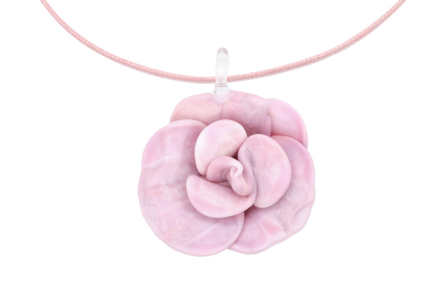 ムラーノグラス　バラのペンダント