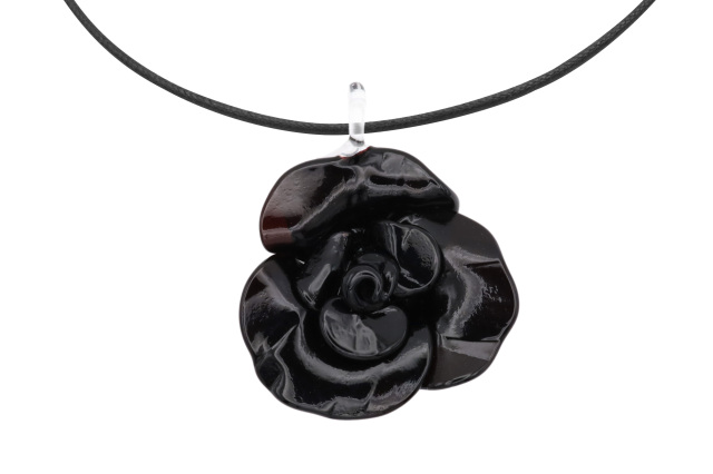 ムラーノグラス　バラのペンダント