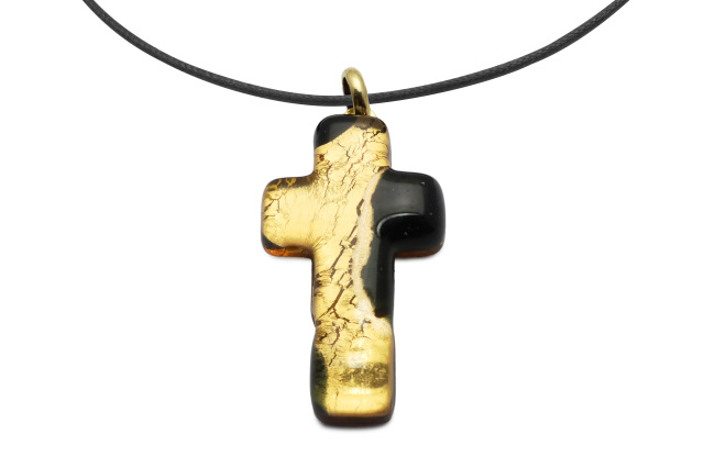 ムラーノグラスペンダント　クロス型ペンダントトップ