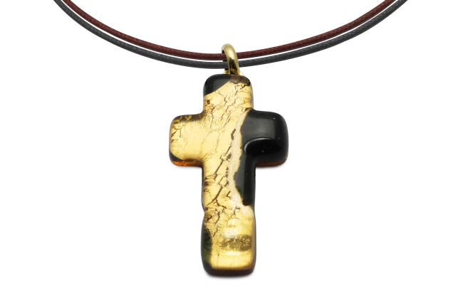 ムラーノグラスペンダント　クロス型ペンダントトップ