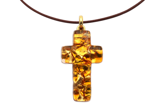 ムラーノグラスペンダント　クロス型ペンダントトップ