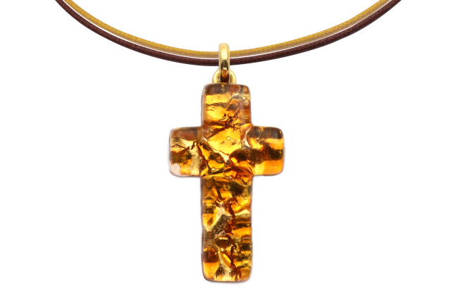 ムラーノグラスペンダント　クロス型ペンダントトップ