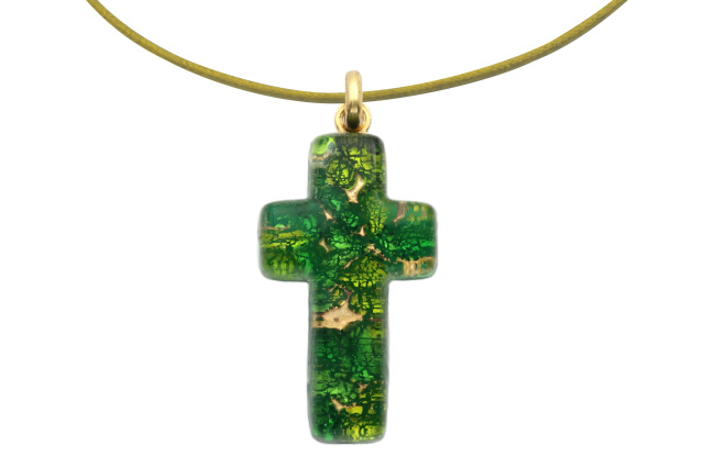 ムラーノグラスペンダント　クロス型ペンダントトップ