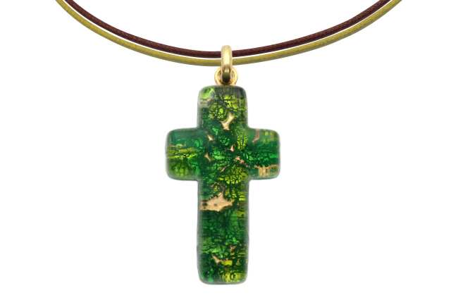 ムラーノグラスペンダント　クロス型ペンダントトップ