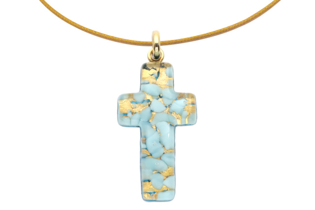 ムラーノグラスペンダント　クロス型ペンダントトップ