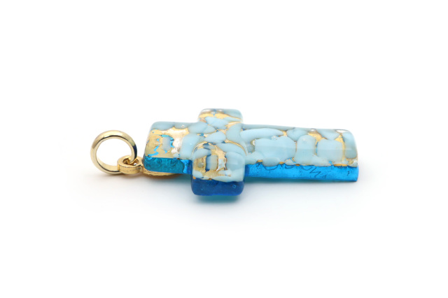 ムラーノグラスペンダント　クロス型ペンダントトップ