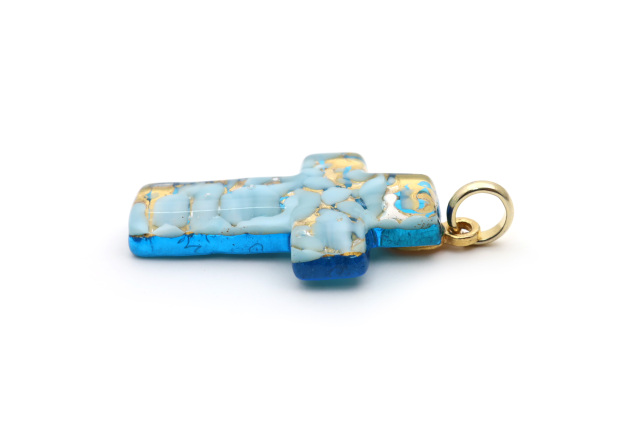 ムラーノグラスペンダント　クロス型ペンダントトップ