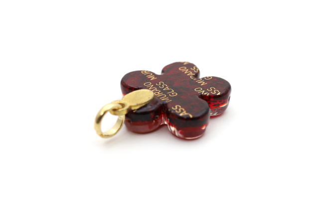 ムラーノグラスペンダント　花のペンダントトップ