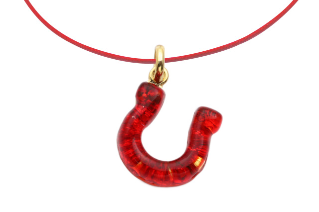 ムラーノグラスペンダント 馬蹄のペンダントトップ