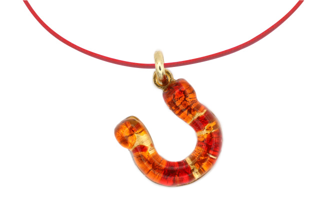 ムラーノグラスペンダント　馬蹄のペンダントトップ