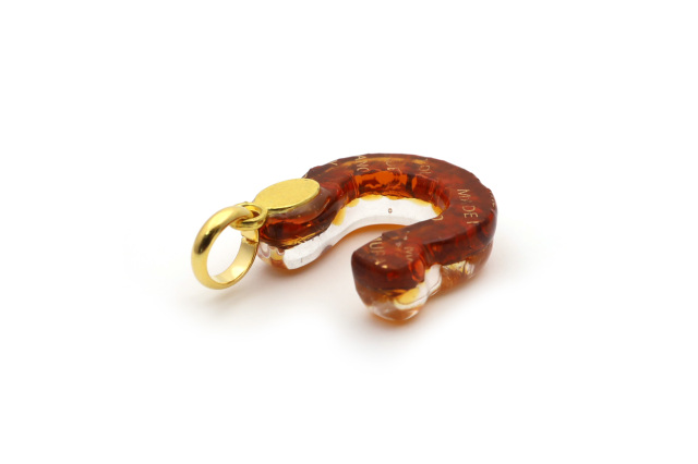 ムラーノグラスペンダント　馬蹄のペンダントトップ