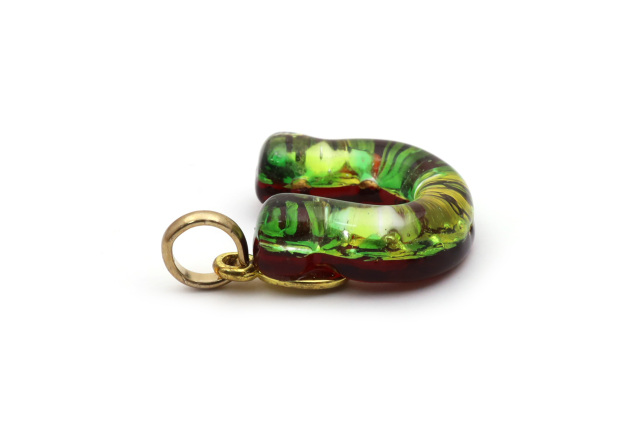 ムラーノグラスペンダント　馬蹄のペンダントトップ