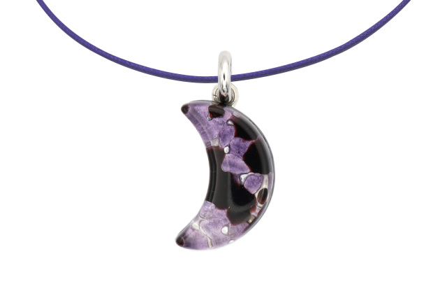 ムラーノグラスペンダント　月型ペンダントトップ24mm