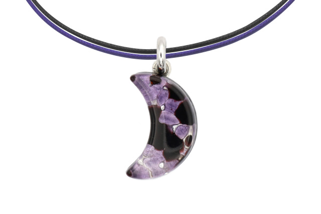 ムラーノグラスペンダント　月型ペンダントトップ24mm