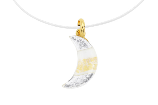 ムラーノグラスペンダント　月型ペンダントトップ24mm