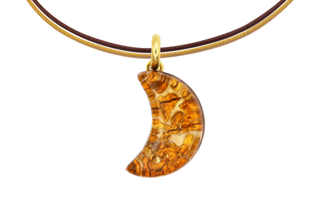 ムラーノグラスペンダント　月型ペンダントトップ24mm