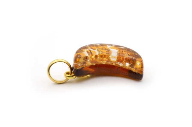 ムラーノグラスペンダント　月型ペンダントトップ24mm