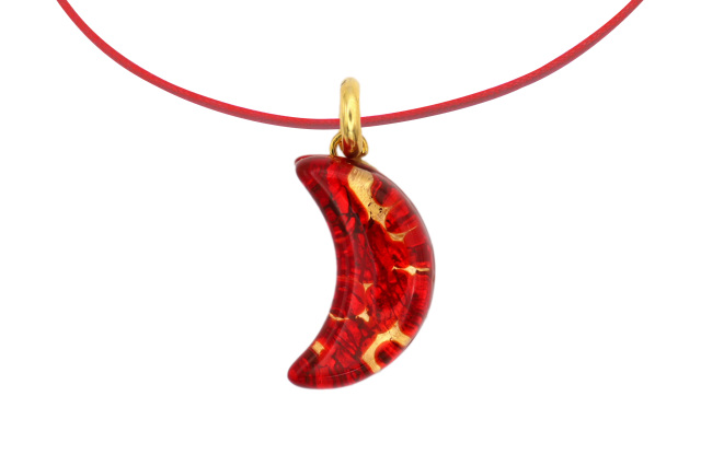 ムラーノグラスペンダント 月型ペンダントトップ24mm