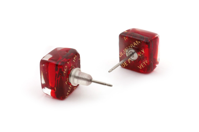 ムラーノグラス　スクエア型ピアス