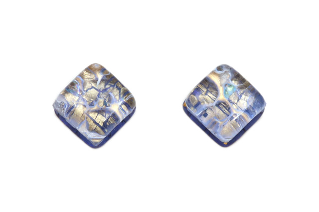 ムラーノグラス　スクエア型ピアス