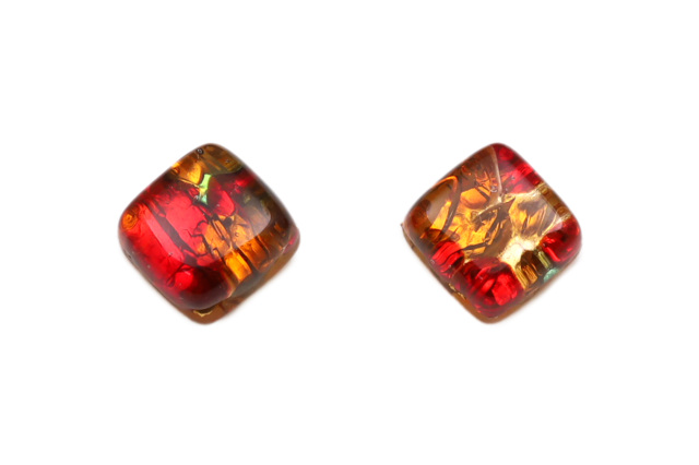 ムラーノグラス　スクエア型ピアス