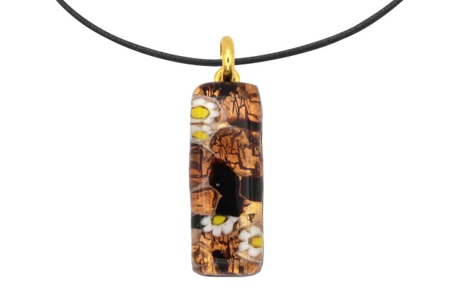 ムラーノグラスペンダント スクエア型ペンダントトップ30mm×10mm