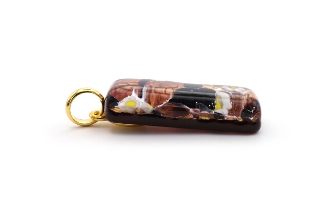 ムラーノグラスペンダント　スクエア型ペンダントトップ30mm×10mm