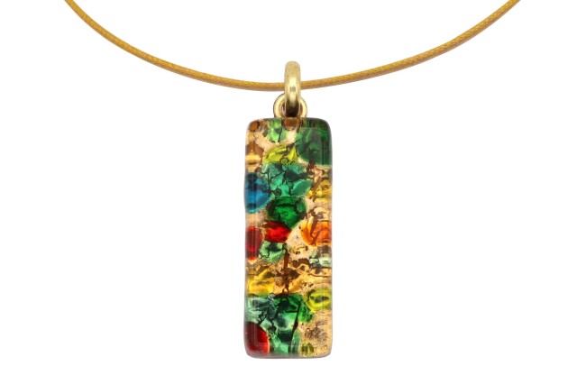 ムラーノグラスペンダント　スクエア型ペンダントトップ30mm×10mm